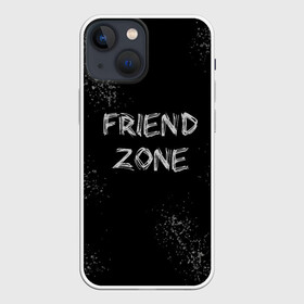 Чехол для iPhone 13 mini с принтом FRIEND ZONE в Курске,  |  | Тематика изображения на принте: friend | zone | белая | девушка | девушке | другу | друзья | звезды | зона | любимой | люблю | минимализм | надпись | не | отношения | парень | парню | подарок | подруге | подружке | просто | только | френд