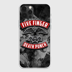 Чехол для iPhone 12 Pro с принтом Five Finger Death Punch в Курске, силикон | область печати: задняя сторона чехла, без боковых панелей | Тематика изображения на принте: 5fdp | death | ffdp | finger | five | five finger death punch | punch | грув метал