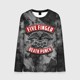 Мужской лонгслив 3D с принтом Five Finger Death Punch в Курске, 100% полиэстер | длинные рукава, круглый вырез горловины, полуприлегающий силуэт | 5fdp | death | ffdp | finger | five | five finger death punch | punch | грув метал