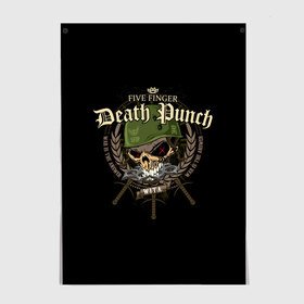 Постер с принтом Five Finger Death Punch в Курске, 100% бумага
 | бумага, плотность 150 мг. Матовая, но за счет высокого коэффициента гладкости имеет небольшой блеск и дает на свету блики, но в отличии от глянцевой бумаги не покрыта лаком | 
