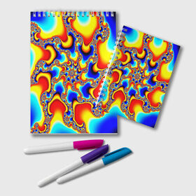 Блокнот с принтом ABSTRACTION FRACTAL в Курске, 100% бумага | 48 листов, плотность листов — 60 г/м2, плотность картонной обложки — 250 г/м2. Листы скреплены удобной пружинной спиралью. Цвет линий — светло-серый
 | abstract | abstraction | color | fractal | geometry | paitnt | polygon | polygonal | psy | абстракция | геометрия | краски | неоновые | полигоны | психоделика | фрактал