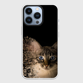 Чехол для iPhone 13 Pro с принтом Disintegrating Cat в Курске,  |  | Тематика изображения на принте: cat | азулес | атомный кот | голубоглазая кошка | голубоглазый кот | голубоглазый котик | кот | кот к | кот распадающийся на атомы | кот с голубыми глазами | котик | котэ | кошак | кошачий портрет