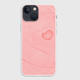 Чехол для iPhone 13 mini с принтом Сердечко в Курске,  |  | 8 | валентин | волны | девочке | девушке | жене | интересная | линии | любимой | марта | прикольная. | розовая | сердечки | сердце