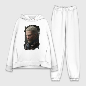 Женский костюм хлопок Oversize с принтом ВЕДЬМАК в Курске,  |  | geralt | the witcher | the witcher wild hunt | witcher | wolf | ведьмак | ведьмак 3 | волк | геральт | охотник