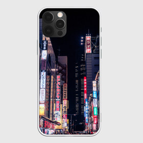 Чехол для iPhone 12 Pro Max с принтом Ночной Токио в Курске, Силикон |  | Тематика изображения на принте: город | города | дома | здания | иероглифы | надписи | небо | неон | ночь | огни | страны | сумерки | улица | фонари | япония