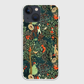 Чехол для iPhone 13 mini с принтом Abstraction Pattern в Курске,  |  | Тематика изображения на принте: abstraction pattern | forest | fox | girl | абстракция | лес | лисы | паттерн | узор