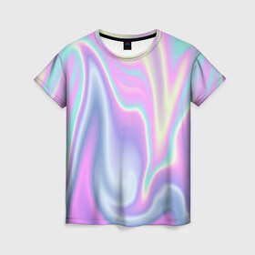 Женская футболка 3D с принтом Vaporwave в Курске, 100% полиэфир ( синтетическое хлопкоподобное полотно) | прямой крой, круглый вырез горловины, длина до линии бедер | abstraction | vaporwave | абстракция | узор