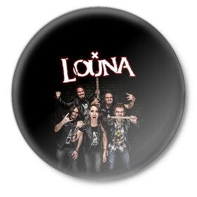 Значок с принтом LOUNA в Курске,  металл | круглая форма, металлическая застежка в виде булавки | Тематика изображения на принте: louna | rock | vusic | луна | музыка | наше | рок