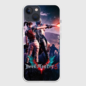 Чехол для iPhone 13 с принтом DMC art в Курске,  |  | capcom | demon | devil | devil may cry | dmc | game | город | демон | демоны | демоны тоже плачут | игра | меч | слэшер | человек