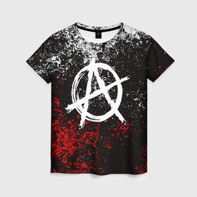 Женская футболка 3D с принтом АНАРХИЯ в Курске, 100% полиэфир ( синтетическое хлопкоподобное полотно) | прямой крой, круглый вырез горловины, длина до линии бедер | anarchy | riot | rock | анархия | бунт | знаки | музыка | панки | рок | символ
