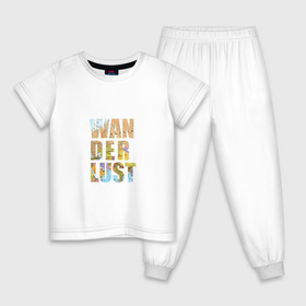 Детская пижама хлопок с принтом Wanderlust в Курске, 100% хлопок |  брюки и футболка прямого кроя, без карманов, на брюках мягкая резинка на поясе и по низу штанин
 | карта | мир | поездка | путешествие | туризм