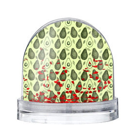 Снежный шар с принтом Авокадо паттерн в Курске, Пластик | Изображение внутри шара печатается на глянцевой фотобумаге с двух сторон | avocado | pattern | vegan | vegetarian | авокадо | веган | вегетарианство | паттерн