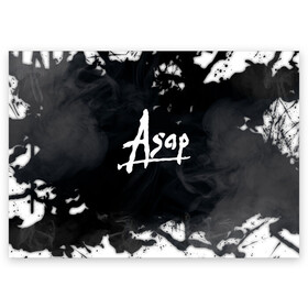Поздравительная открытка с принтом ASAP ROCKY в Курске, 100% бумага | плотность бумаги 280 г/м2, матовая, на обратной стороне линовка и место для марки
 | asap | asap rocky | hip hop | rakim mayers | асап | музыка | раким майерс | хип хоп