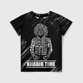 Детская футболка 3D с принтом KHABIB в Курске, 100% гипоаллергенный полиэфир | прямой крой, круглый вырез горловины, длина до линии бедер, чуть спущенное плечо, ткань немного тянется | khabib | боец | борец | мма | нурмагомедов | орёл | хабиб