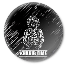 Значок с принтом KHABIB в Курске,  металл | круглая форма, металлическая застежка в виде булавки | khabib | боец | борец | мма | нурмагомедов | орёл | хабиб