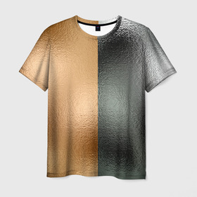 Мужская футболка 3D с принтом Золото и Серебро в Курске, 100% полиэфир | прямой крой, круглый вырез горловины, длина до линии бедер | pop | абстракция | блестящий | вода | диско | золото | металл | перламутр | разводы | ретро | светящийся | серебро | стекло | текстура | ткань