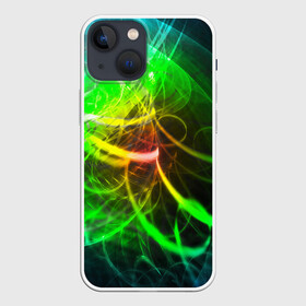 Чехол для iPhone 13 mini с принтом ЗЕЛЕНЫЙ НЕОН в Курске,  |  | abstract | abstraction | color | fractal | geometry | paitnt | polygon | polygonal | psy | абстракция | геометрия | краски | неоновые | полигоны | психоделика | фрактал