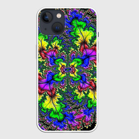 Чехол для iPhone 13 с принтом НЕОНОВЫЙ ЦВЕТОК в Курске,  |  | abstract | abstraction | color | fractal | geometry | paitnt | polygon | polygonal | psy | абстракция | геометрия | краски | неоновые | полигоны | психоделика | фрактал