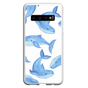 Чехол для Samsung Galaxy S10 с принтом Косяк китов в Курске, Силикон | Область печати: задняя сторона чехла, без боковых панелей | Тематика изображения на принте: арт | карандашом | кит | киты | красками | море | моря | океан | океаны | под водой | рисунок