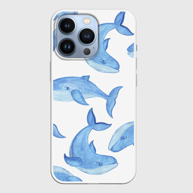 Чехол для iPhone 13 Pro с принтом Косяк китов в Курске,  |  | арт | карандашом | кит | киты | красками | море | моря | океан | океаны | под водой | рисунок