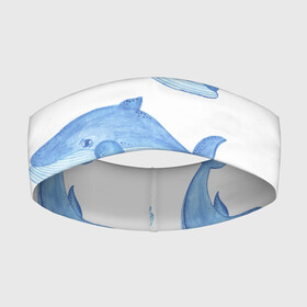 Повязка на голову 3D с принтом Косяк китов в Курске,  |  | арт | карандашом | кит | киты | красками | море | моря | океан | океаны | под водой | рисунок