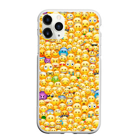 Чехол для iPhone 11 Pro Max матовый с принтом Смайлики Emoji в Курске, Силикон |  | emoji | smile | sticker | грусть | любовь | печаль | плачь | смайлики | стикеры | текстура | улыбка | эмоджи | эмодзи