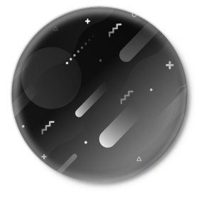 Значок с принтом Падение комет в космосе в Курске,  металл | круглая форма, металлическая застежка в виде булавки | Тематика изображения на принте: 