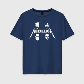 Женская футболка хлопок Oversize с принтом Metallica в Курске, 100% хлопок | свободный крой, круглый ворот, спущенный рукав, длина до линии бедер
 | 