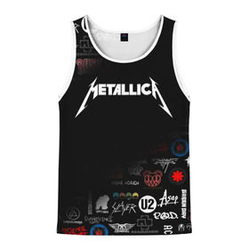 Мужская майка 3D с принтом Metallica в Курске, 100% полиэстер | круглая горловина, приталенный силуэт, длина до линии бедра. Пройма и горловина окантованы тонкой бейкой | james alan hetfield | джеймс хетфилд | кирк хэмметт | ларс ульрих | металлика | музыка | роберт трухильо | трэш метал | хеви метал