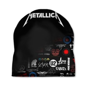 Шапка 3D с принтом Metallica в Курске, 100% полиэстер | универсальный размер, печать по всей поверхности изделия | james alan hetfield | джеймс хетфилд | кирк хэмметт | ларс ульрих | металлика | музыка | роберт трухильо | трэш метал | хеви метал