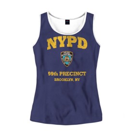 Женская майка 3D с принтом Бруклин 9-9 департамент NYPD в Курске, 100% полиэстер | круглая горловина, прямой силуэт, длина до линии бедра | 99 | brooklyn 99 | police | бруклин | бруклин 9 9 | девять девять | департамент | джейк | джеффордс | значок | логотип | нью йорк | перальта | сериал | терри | чарльз бойл