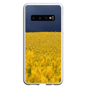 Чехол для Samsung Galaxy S10 с принтом Рапсовое поле в Курске, Силикон | Область печати: задняя сторона чехла, без боковых панелей | Тематика изображения на принте: rappsfeld | жёлтые | жёлтый | небеса | небесный | небо | поле | поля | природа | природные | природный | рапсовое | растение | растения | синие | синий | украина | украинский