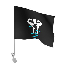 Флаг для автомобиля с принтом титан в Курске, 100% полиэстер | Размер: 30*21 см | crossfit | sport | бодибилдинг | зал | мужчина | мускулы | мышцы | сила | спорт | фитнес