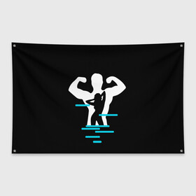 Флаг-баннер с принтом титан в Курске, 100% полиэстер | размер 67 х 109 см, плотность ткани — 95 г/м2; по краям флага есть четыре люверса для крепления | crossfit | sport | бодибилдинг | зал | мужчина | мускулы | мышцы | сила | спорт | фитнес