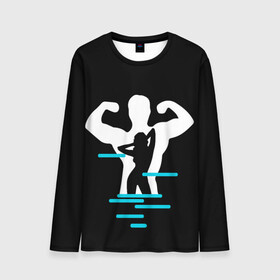 Мужской лонгслив 3D с принтом титан в Курске, 100% полиэстер | длинные рукава, круглый вырез горловины, полуприлегающий силуэт | crossfit | sport | бодибилдинг | зал | мужчина | мускулы | мышцы | сила | спорт | фитнес