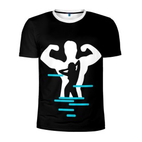 Мужская футболка 3D спортивная с принтом титан в Курске, 100% полиэстер с улучшенными характеристиками | приталенный силуэт, круглая горловина, широкие плечи, сужается к линии бедра | crossfit | sport | бодибилдинг | зал | мужчина | мускулы | мышцы | сила | спорт | фитнес