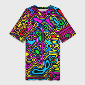 Платье-футболка 3D с принтом Психоделика в Курске,  |  | acid | hyper | neon | абстракция | дискотека | кислота | кислотная футболка | кислотный | клуб | клубная | неон | неоновый свет | ночной | растаман | трип | хайп | хайпер | яркий