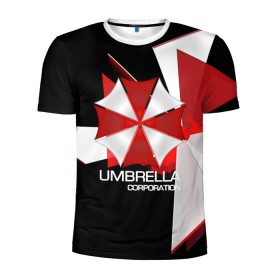Мужская футболка 3D спортивная с принтом UMBRELLA CORP. в Курске, 100% полиэстер с улучшенными характеристиками | приталенный силуэт, круглая горловина, широкие плечи, сужается к линии бедра | biohazard | biohazard 7 | crocodile | fang | game | hand | monster | new umbrella | resident evil | resident evil 7 | umbrella | umbrella corp | umbrella corporation | zombie | обител