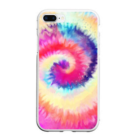 Чехол для iPhone 7Plus/8 Plus матовый с принтом Tie Dye vortex в Курске, Силикон | Область печати: задняя сторона чехла, без боковых панелей | Тематика изображения на принте: art | hype | maelstrom | swirl | tie dye | trend | vortex | акварель | акрил | арт | буйство | вихрь | дизайн | завихрение | краски | красок | тай дай | торнадо | тренд | трендовая | хайповая