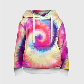 Детская толстовка 3D с принтом Tie Dye vortex в Курске, 100% полиэстер | двухслойный капюшон со шнурком для регулировки, мягкие манжеты на рукавах и по низу толстовки, спереди карман-кенгуру с мягким внутренним слоем | Тематика изображения на принте: art | hype | maelstrom | swirl | tie dye | trend | vortex | акварель | акрил | арт | буйство | вихрь | дизайн | завихрение | краски | красок | тай дай | торнадо | тренд | трендовая | хайповая