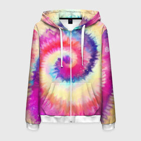 Мужская толстовка 3D на молнии с принтом Tie Dye vortex в Курске, 100% полиэстер | длина до линии бедра, манжеты и пояс оформлены мягкой тканевой резинкой, двухслойный капюшон со шнурком для регулировки, спереди молния, по бокам два кармана | Тематика изображения на принте: art | hype | maelstrom | swirl | tie dye | trend | vortex | акварель | акрил | арт | буйство | вихрь | дизайн | завихрение | краски | красок | тай дай | торнадо | тренд | трендовая | хайповая