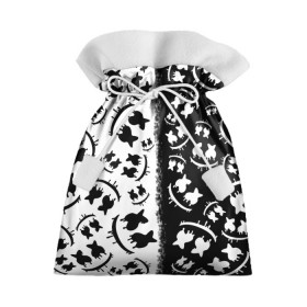 Подарочный 3D мешок с принтом MARSHMELLO в Курске, 100% полиэстер | Размер: 29*39 см | black | black and white | marshmello | music | white | белое | маршиеллоу | маска | музыка | музыкант | черное | черное и белое