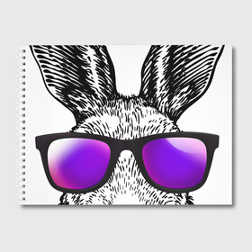 Альбом для рисования с принтом Клевый заяц в Курске, 100% бумага
 | матовая бумага, плотность 200 мг. | Тематика изображения на принте: заяц | заяц в очках | крутой | кул | солнечные очки