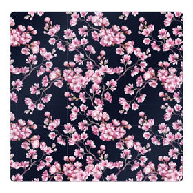 Магнитный плакат 3Х3 с принтом Сакура в Курске, Полимерный материал с магнитным слоем | 9 деталей размером 9*9 см | 8 марта | sakura | дерево в цветах | листья | сакура | цветы