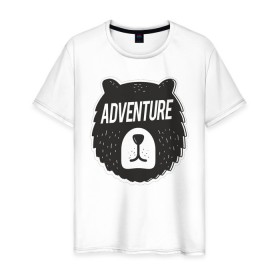 Мужская футболка хлопок с принтом Bear Adventure в Курске, 100% хлопок | прямой крой, круглый вырез горловины, длина до линии бедер, слегка спущенное плечо. | Тематика изображения на принте: adventure | altai | altay | animal | bear | follow | forest | hipster | insta | noize | siberia | sibir | style | trip | алтай | лес | медведь | михалыч | миша | поездка | приключение | путешествие | сибирь | хипстер