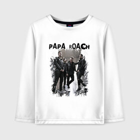 Детский лонгслив хлопок с принтом Papa roach в Курске, 100% хлопок | круглый вырез горловины, полуприлегающий силуэт, длина до линии бедер | jacoby dakota shaddix | papa roach | альтернативный метал | альтернативный рок | джекоби шэддикс | джерри хортон | коби дик | ню метал | папа роч | рэп метал | тобин эсперанс | тони палермо | хард рок