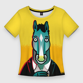 Женская футболка 3D Slim с принтом BoJack Horseman в Курске,  |  | Тематика изображения на принте: bojack horseman | конь боджек