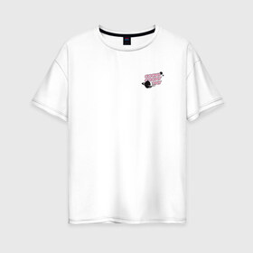 Женская футболка хлопок Oversize с принтом BT21 в Курске, 100% хлопок | свободный крой, круглый ворот, спущенный рукав, длина до линии бедер
 | bt21 | bts | k pop | бт21 | бтс | бтс 2020 | группа бтс | к поп | кей поп | кейпоп