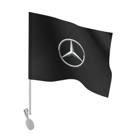 Флаг для автомобиля с принтом MERCEDES-BENZ CARBON | МЕРСЕДЕС в Курске, 100% полиэстер | Размер: 30*21 см | amg | auto | carbon | mercedes | sport | авто | автомобиль | автомобильные | амг | бренд | карбон | марка | машины | мерседес | спорт