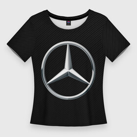 Женская футболка 3D Slim с принтом MERCEDES BENZ CARBON | МЕРСЕДЕС в Курске,  |  | amg | auto | carbon | mercedes | sport | авто | автомобиль | автомобильные | амг | бренд | карбон | марка | машины | мерседес | спорт